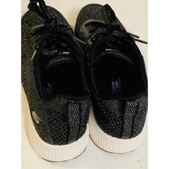 Skechers Bobs Women’s Size 8.5 Black Metallic Memory Foam Lace Up Sneakers - Picture 4 of 8